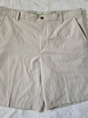 Izod Beige Flat-Front Men's Shorts